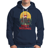 Mothman Christmas Hoodie Funny Merry Mothmas Cryptid Xmas Santa - Wonder Print Shop