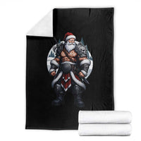 Epic Viking Santa Christmas Throw Blanket Barbarian Style Holiday Warrior Claus - Wonder Print Shop