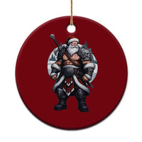 Epic Viking Santa Christmas Ceramic Ornament Barbarian Style Holiday Warrior Claus - Wonder Print Shop