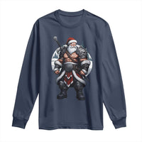 Epic Viking Santa Christmas Long Sleeve Shirt Barbarian Style Holiday Warrior Claus - Wonder Print Shop