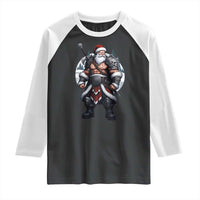 Epic Viking Santa Christmas Raglan Shirt Barbarian Style Holiday Warrior Claus - Wonder Print Shop