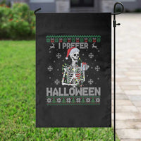 Funny Skeleton Christmas Garden Flag I Prefer Halloween Spooky Xmas Holiday - Wonder Print Shop