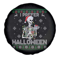 Funny Skeleton Christmas Spare Tire Cover I Prefer Halloween Spooky Xmas Holiday - Wonder Print Shop