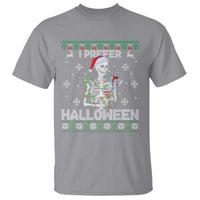 Funny Skeleton Christmas T Shirt I Prefer Halloween Spooky Xmas Holiday - Wonder Print Shop