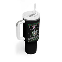 Funny Skeleton Christmas Tumbler With Handle I Prefer Halloween Spooky Xmas Holiday - Wonder Print Shop