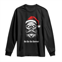 Creepy Christmas Skull Long Sleeve Shirt Ho Ho Ho Horror Santa Gothic Holiday - Wonder Print Shop