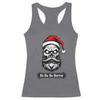Creepy Christmas Skull Racerback Tank Top Ho Ho Ho Horror Santa Gothic Holiday - Wonder Print Shop