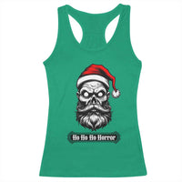 Creepy Christmas Skull Racerback Tank Top Ho Ho Ho Horror Santa Gothic Holiday - Wonder Print Shop