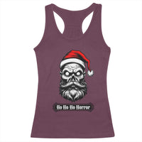 Creepy Christmas Skull Racerback Tank Top Ho Ho Ho Horror Santa Gothic Holiday - Wonder Print Shop