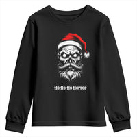 Creepy Christmas Skull Youth Sweatshirt Ho Ho Ho Horror Santa Gothic Holiday - Wonder Print Shop