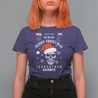Dark Christmas Spirit Board T Shirt For Women Creepy Merry Xmas Skull and Ouija Horror Holiday - Wonder Print Shop