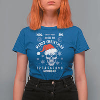 Dark Christmas Spirit Board T Shirt For Women Creepy Merry Xmas Skull and Ouija Horror Holiday - Wonder Print Shop