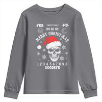 Dark Christmas Spirit Board Youth Sweatshirt Creepy Merry Xmas Skull and Ouija Horror Holiday - Wonder Print Shop