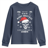 Dark Christmas Spirit Board Youth Sweatshirt Creepy Merry Xmas Skull and Ouija Horror Holiday - Wonder Print Shop