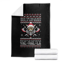 Deck The Halls With Skulls and Bodies Throw Blanket Viking Christmas Fa La La Valhalla - Wonder Print Shop
