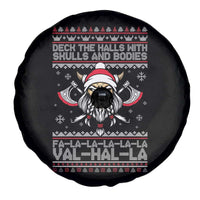 Deck The Halls With Skulls and Bodies Spare Tire Cover Viking Christmas Fa La La Valhalla - Wonder Print Shop