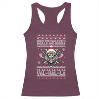 Deck The Halls With Skulls and Bodies Racerback Tank Top Viking Christmas Fa La La Valhalla - Wonder Print Shop