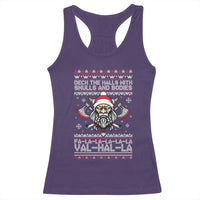 Deck The Halls With Skulls and Bodies Racerback Tank Top Viking Christmas Fa La La Valhalla - Wonder Print Shop
