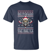 Deck The Halls With Skulls and Bodies T Shirt Viking Christmas Fa La La Valhalla - Wonder Print Shop