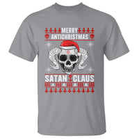 Satan Claus Skull Antichristmas T Shirt Dark Humor Holiday 666 Skull and Horns - Wonder Print Shop