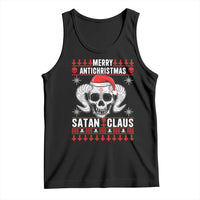 Satan Claus Skull Antichristmas Tank Top Dark Humor Holiday 666 Skull and Horns - Wonder Print Shop