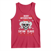 Satan Claus Skull Antichristmas Tank Top Dark Humor Holiday 666 Skull and Horns - Wonder Print Shop