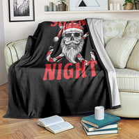 Silent Night Skull Christmas Throw Blanket Creepy Santa Gothic Holiday - Wonder Print Shop