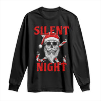 Silent Night Skull Christmas Long Sleeve Shirt Creepy Santa Gothic Holiday - Wonder Print Shop