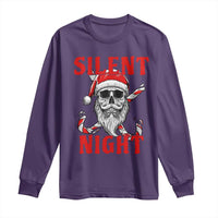 Silent Night Skull Christmas Long Sleeve Shirt Creepy Santa Gothic Holiday - Wonder Print Shop