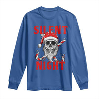 Silent Night Skull Christmas Long Sleeve Shirt Creepy Santa Gothic Holiday - Wonder Print Shop