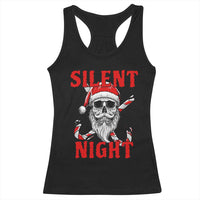 Silent Night Skull Christmas Racerback Tank Top Creepy Santa Gothic Holiday - Wonder Print Shop