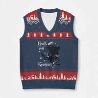 Mythical Krampus V-Neck Knit Sweater Vest Gruss Vom Xmas Horror Figure Greeting - Wonder Print Shop