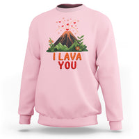 Funny Volcano Valentine Sweatshirt I Lava You Love Wordplay Joke - Wonder Print Shop