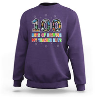 100th Day of School Boys Sweatshirt 100 Days of Driving My Teacher Nuts Cars Vehicles - Wonder Print Shop