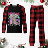 Retro Coquette 100 Days Of School Plaid Pajama Set for Schoolgirls Teacher - Wonder Print Shop