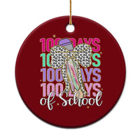 Retro Coquette 100 Days Of School Ceramic Ornament for Schoolgirls Teacher - Wonder Print Shop