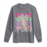Retro Coquette 100 Days Of School Long Sleeve Shirt for Schoolgirls Teacher