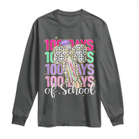 Retro Coquette 100 Days Of School Long Sleeve Shirt for Schoolgirls Teacher
