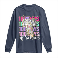 Retro Coquette 100 Days Of School Long Sleeve Shirt for Schoolgirls Teacher