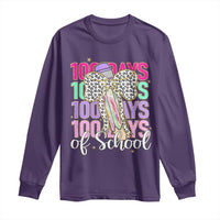Retro Coquette 100 Days Of School Long Sleeve Shirt for Schoolgirls Teacher