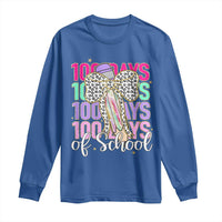 Retro Coquette 100 Days Of School Long Sleeve Shirt for Schoolgirls Teacher
