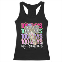Retro Coquette 100 Days Of School Racerback Tank Top for Schoolgirls Teacher