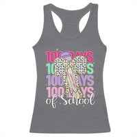 Retro Coquette 100 Days Of School Racerback Tank Top for Schoolgirls Teacher