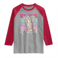 Retro Coquette 100 Days Of School Raglan Shirt for Schoolgirls Teacher