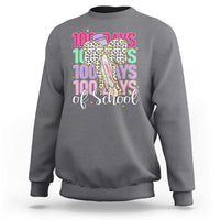 Retro Coquette 100 Days Of School Sweatshirt for Schoolgirls Teacher