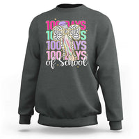 Retro Coquette 100 Days Of School Sweatshirt for Schoolgirls Teacher