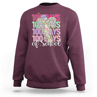 Retro Coquette 100 Days Of School Sweatshirt for Schoolgirls Teacher