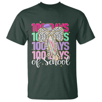 Retro Coquette 100 Days Of School T Shirt for Schoolgirls Teacher
