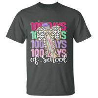 Retro Coquette 100 Days Of School T Shirt for Schoolgirls Teacher