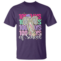 Retro Coquette 100 Days Of School T Shirt for Schoolgirls Teacher